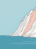 Minimalist Cliffside and Ocean Line Art Print