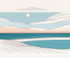Minimalist Coastal Horizon Line Drawing