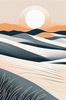 Minimalist Desert Dusk Single Line Art