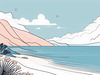 Minimalist Cliffside and Ocean Line Art Print