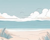 Minimalist Coastal Horizon Line Drawing