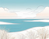 Minimalist Coastal Horizon Line Drawing