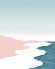 Minimalist Cliffside and Ocean Line Art Print