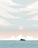Minimalist Cliffside and Ocean Line Art Print