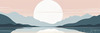 Minimalist Tranquil Lakeside Tree Reflection Printable Art