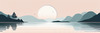 Minimalist Tranquil Lakeside Tree Reflection Printable Art