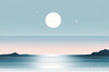 Minimalist Coastal Horizon Line Drawing