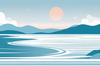 Minimalist Coastal Horizon Line Drawing