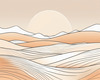 Minimalist Desert Dusk Single Line Art