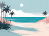 Minimalist Coastal Horizon Line Drawing