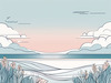 Minimalist Coastal Horizon Line Drawing
