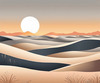 Minimalist Desert Dusk Single Line Art