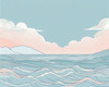 Minimalist Cliffside and Ocean Line Art Print