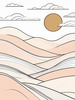 Minimalist Desert Dusk Single Line Art