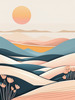 Minimalist Desert Dusk Single Line Art