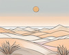 Minimalist Desert Dusk Single Line Art