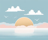 Minimalist Coastal Horizon Line Drawing