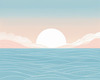 Minimalist Coastal Horizon Line Drawing