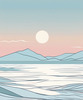Minimalist Cliffside and Ocean Line Art Print