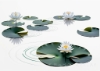 Minimalistic Serene Lily Pond with Abstract Lotus Flowers Nature Art