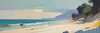 Minimalist Seascape Beach Art for Tranquil Escape