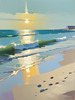 Minimalist Seascape Beach Art for Tranquil Escape