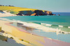 Minimalist Seascape Beach Art for Tranquil Escape
