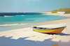 Minimalist Seascape Beach Art for Tranquil Escape