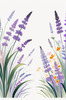 Minimalist Nature Art of Sunrise over Serene Lavender Field