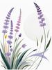 Minimalist Nature Art of Sunrise over Serene Lavender Field