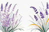 Minimalist Nature Art of Sunrise over Serene Lavender Field