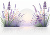 Minimalist Nature Art of Sunrise over Serene Lavender Field