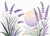 Minimalist Nature Art of Sunrise over Serene Lavender Field