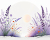 Minimalist Nature Art of Sunrise over Serene Lavender Field