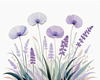 Minimalist Nature Art of Sunrise over Serene Lavender Field