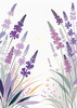 Minimalist Nature Art of Sunrise over Serene Lavender Field