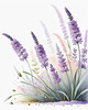 Minimalist Nature Art of Sunrise over Serene Lavender Field