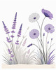 Minimalist Nature Art of Sunrise over Serene Lavender Field