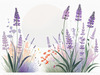 Minimalist Nature Art of Sunrise over Serene Lavender Field