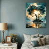 Trees on Misty Beach Bedroom Demo