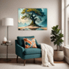 Trees on Misty Beach Living Room Demo