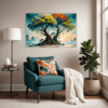 Trees on Misty Beach Living Room Demo