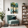 Trees on Misty Beach Living Room Demo
