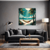 Tropical Beach Hammock Living Room Demo
