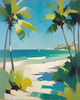 Minimalist Tropical Seaside Landscape Art Print