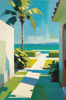 Minimalist Tropical Seaside Landscape Art Print