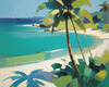 Minimalist Tropical Seaside Landscape Art Print
