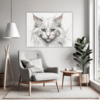 Turkish Angora Cat  Living Room Demo