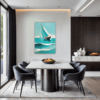 Turquoise Seascape Dining Room Demo