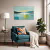 Turquoise Seascape Living Room Demo